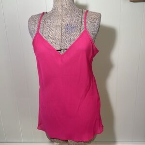 Chaps Womens Large Sheer Spaghetti Strap Tank top Fuchsia